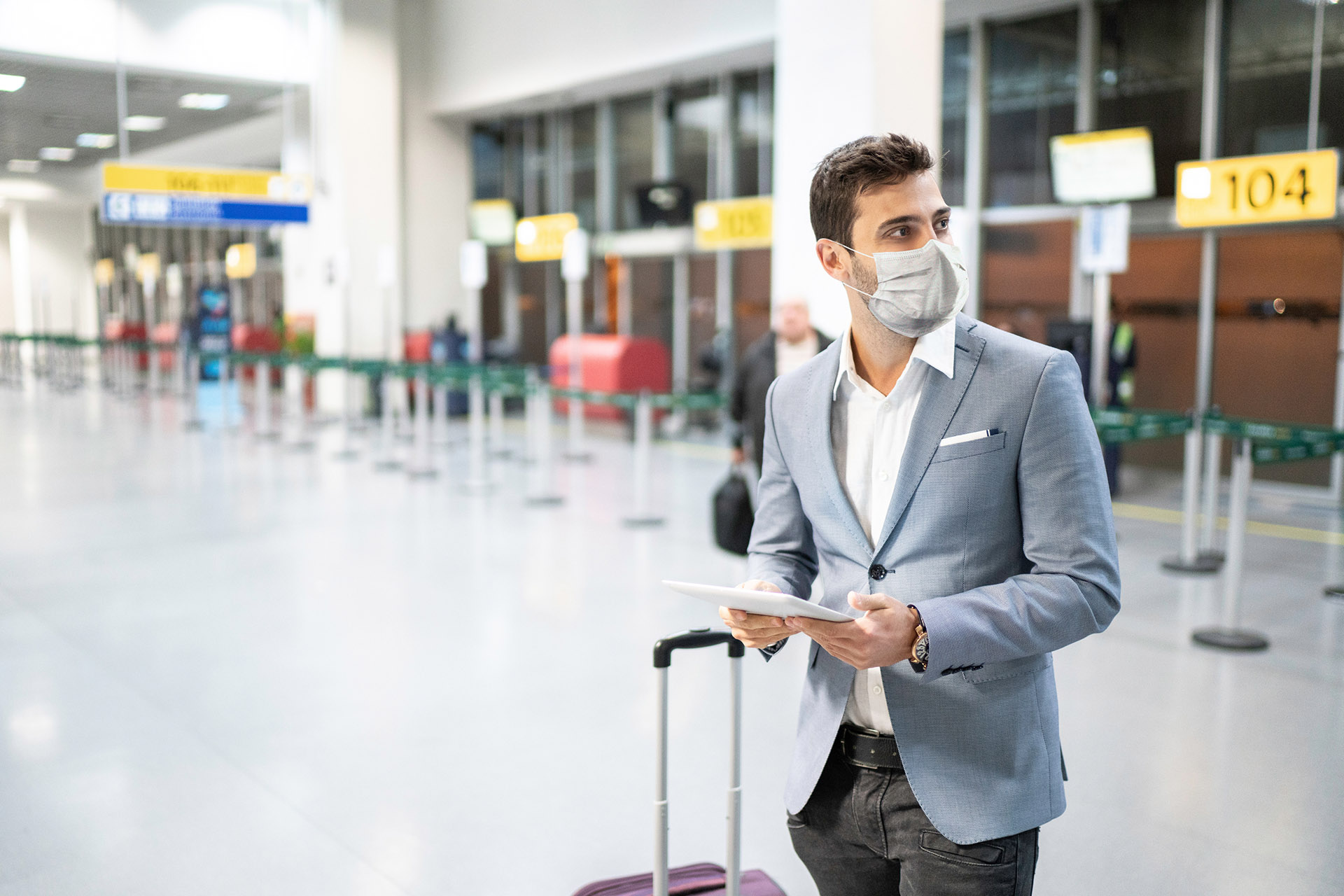 business traveller at airport