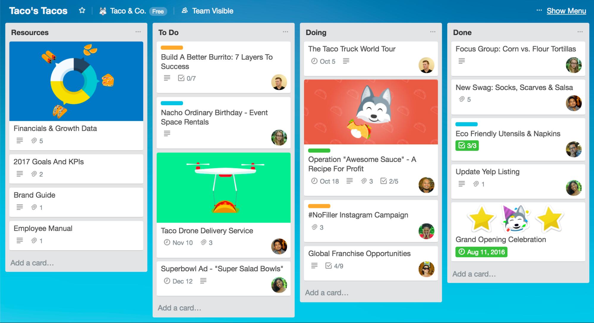 Trello interface