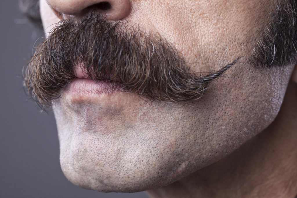 Close up handle bar mustache for movember concept