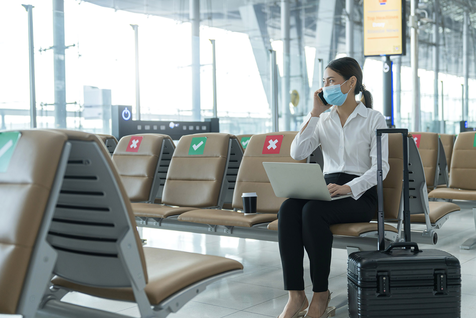 business woman traveller at airport