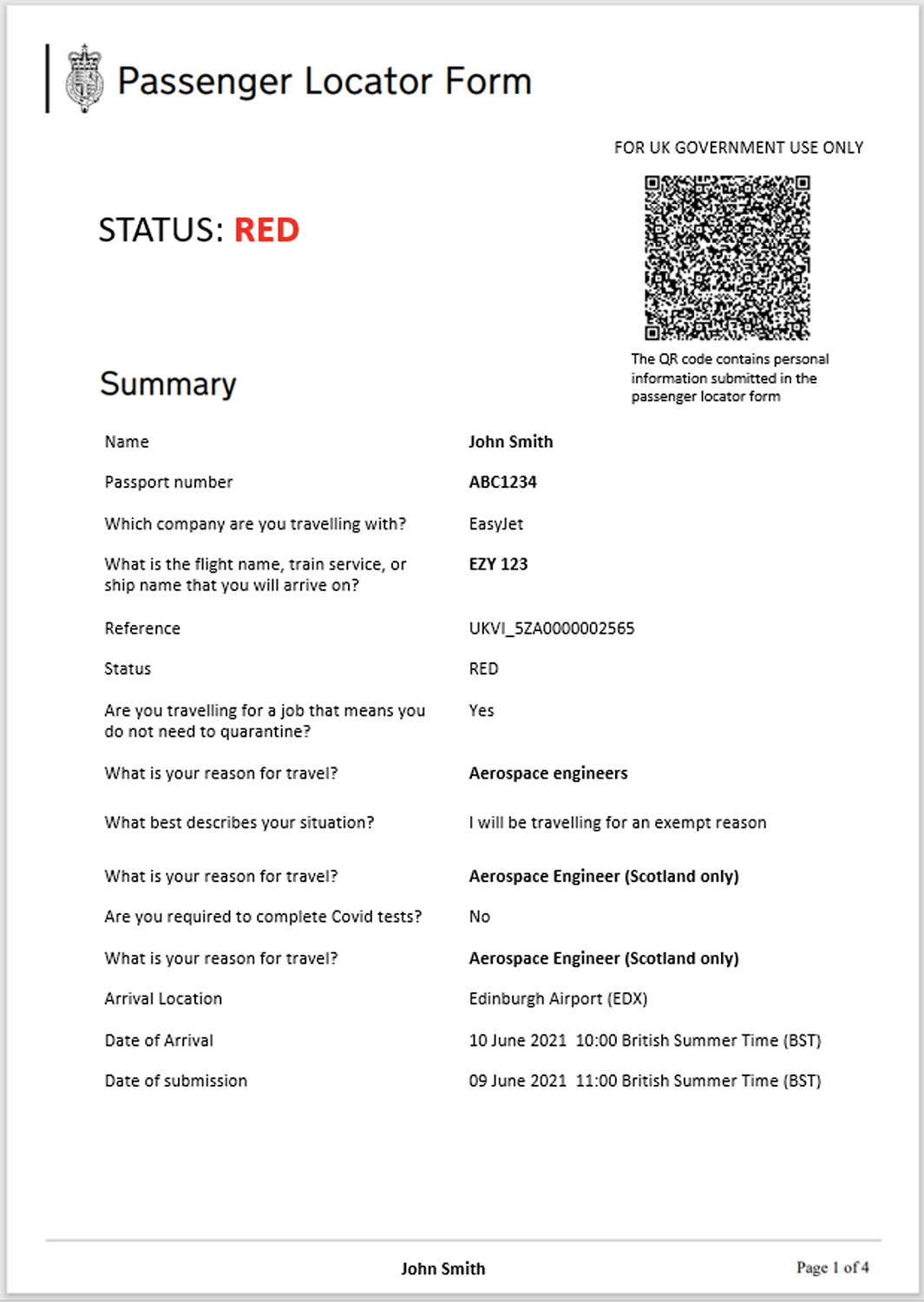 Red List: Exemptions - Staying in the UK
