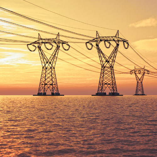 powerlines in the ocean
