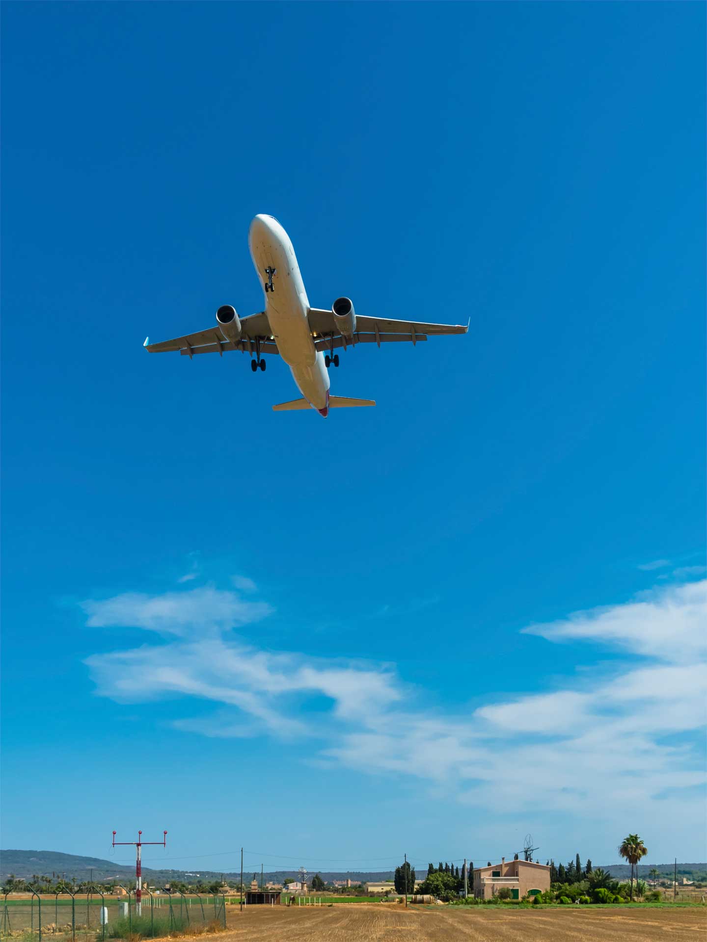 Airplane taking off from airport
